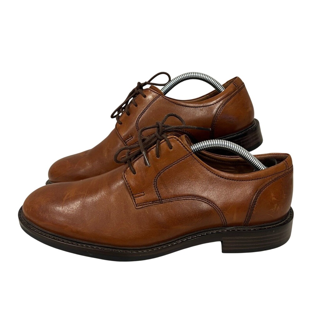 Johnston & Murphy Derby Shoes Mens 9M Brown Good Leather Lace Up Business